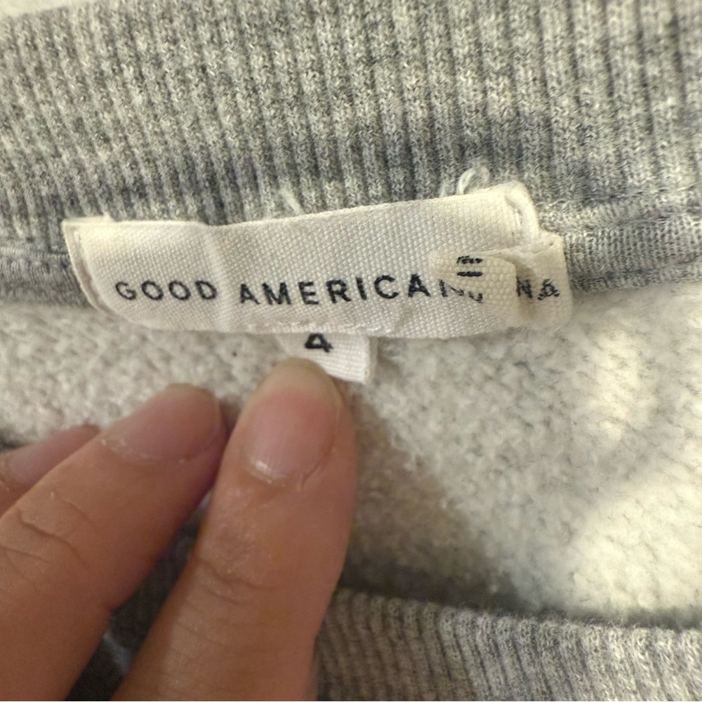 GOOD AMERICAN WOMEN'S GRAY LEO BOYFRIEND SWEATSHIRT SIZE 4 - Picture 10 of 10
